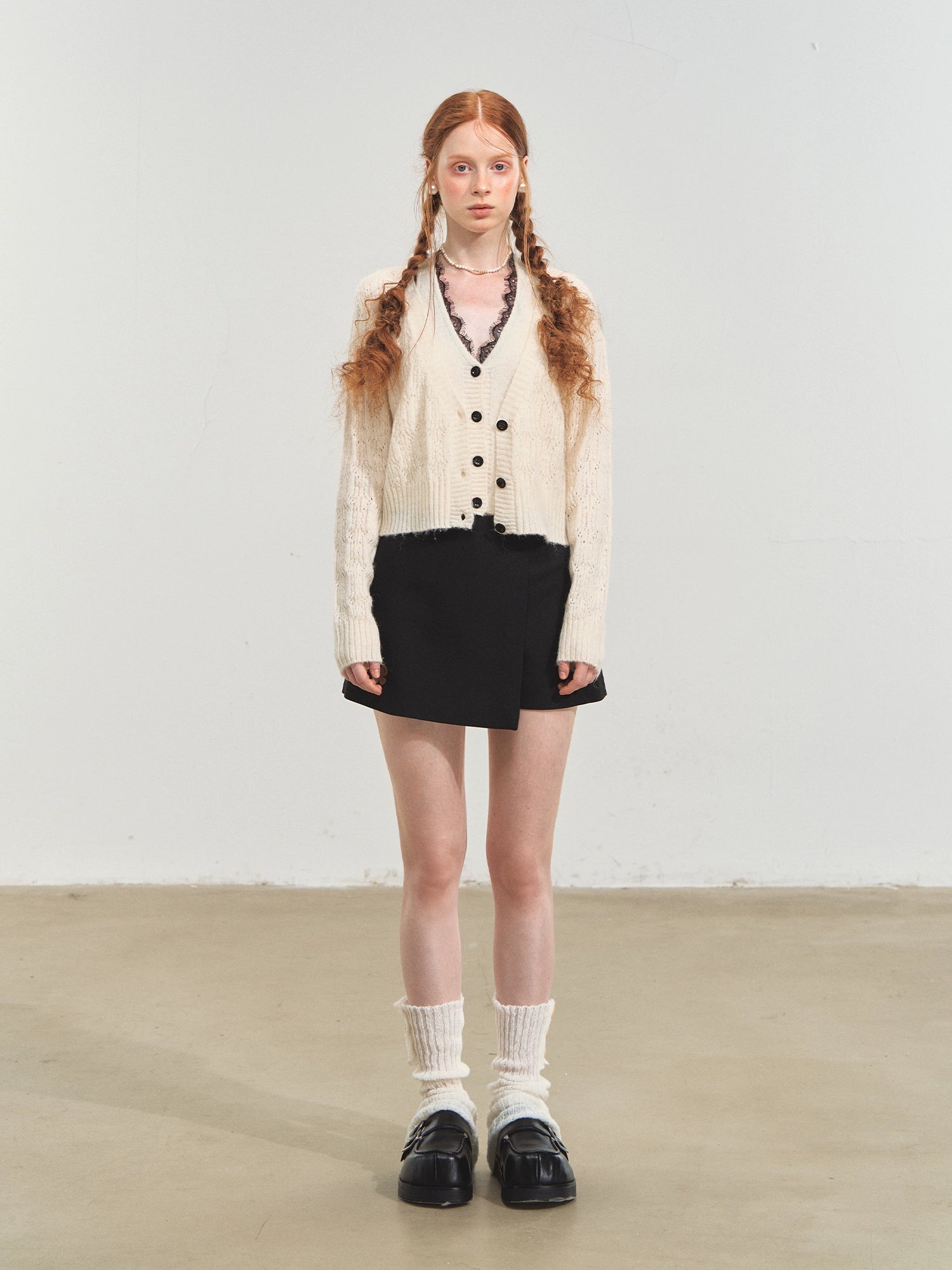Lace V-Neck Layered Cardigan