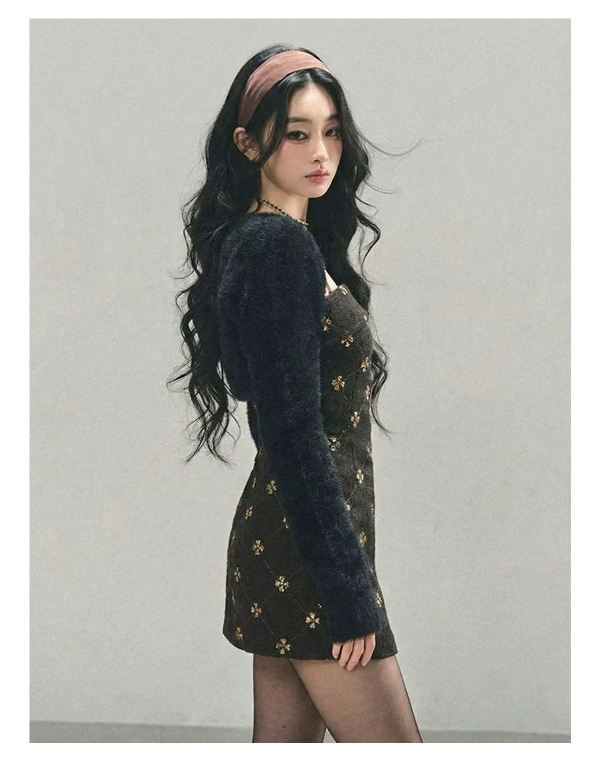 French Wool Strappy Bodycon Mini Dress