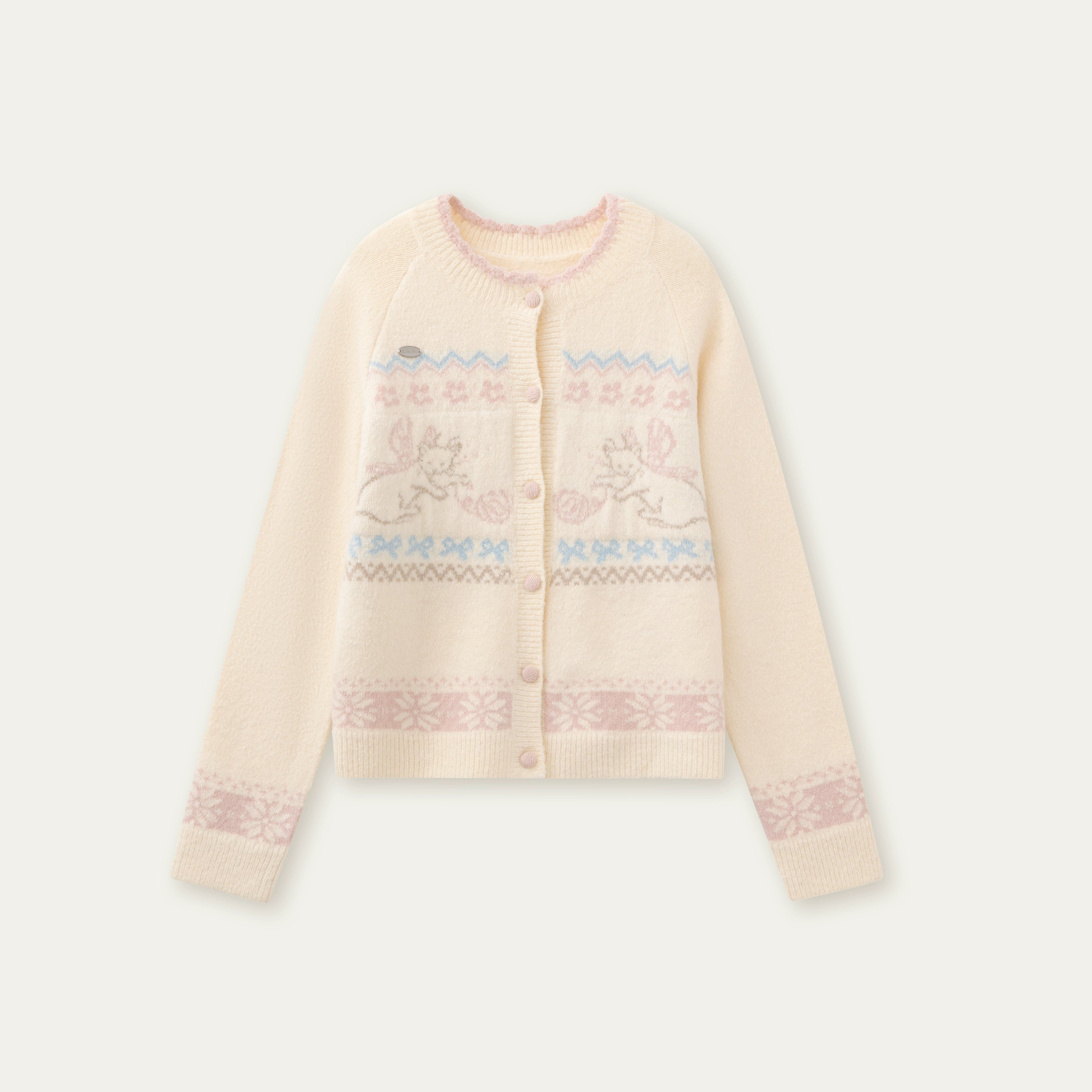 Fair Isle Cat Motif Knit Set - CHINASQUAD