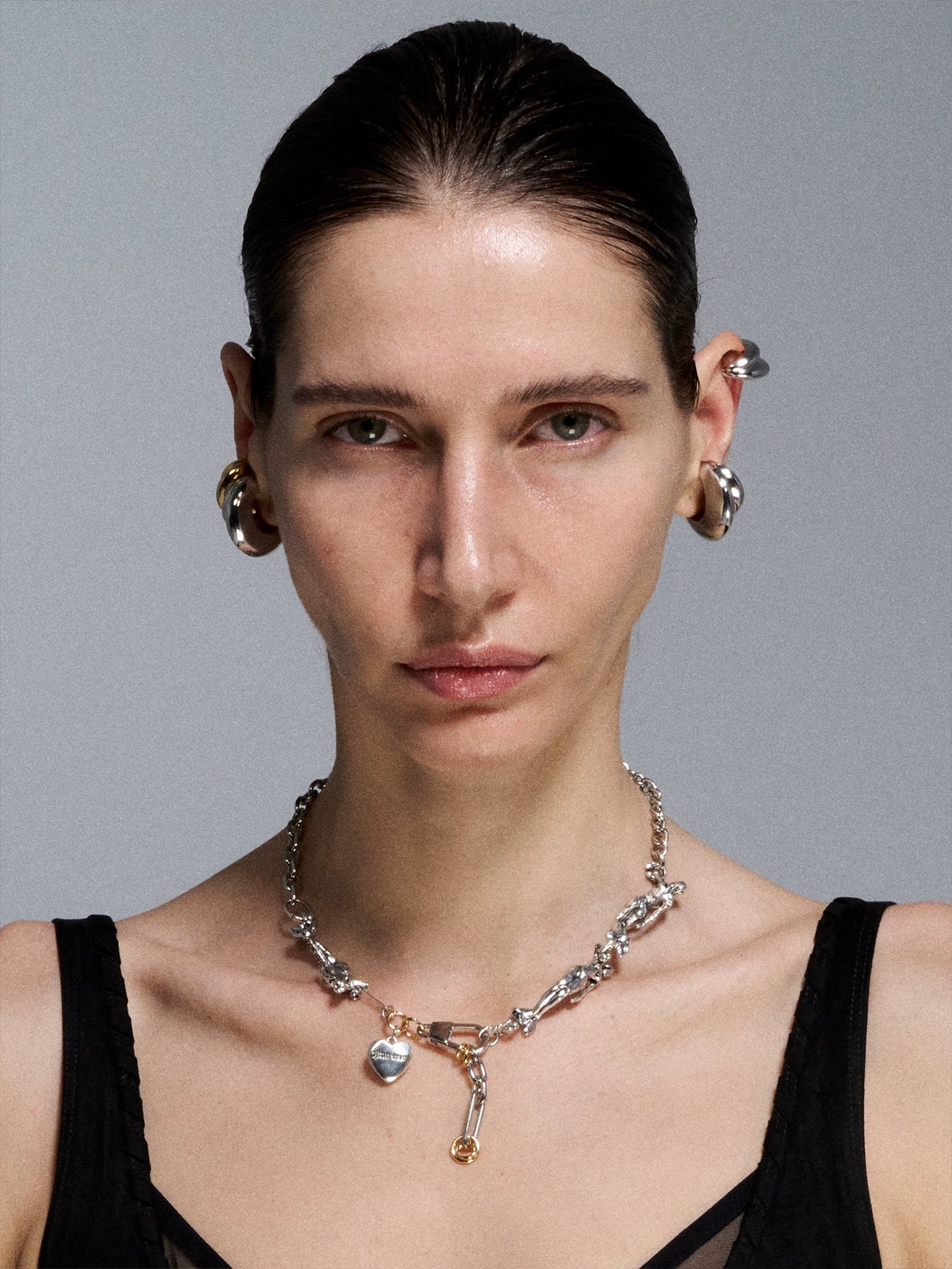 Silver Reconstructed Vintage Mermaid Heart Necklace - CHINASQUAD