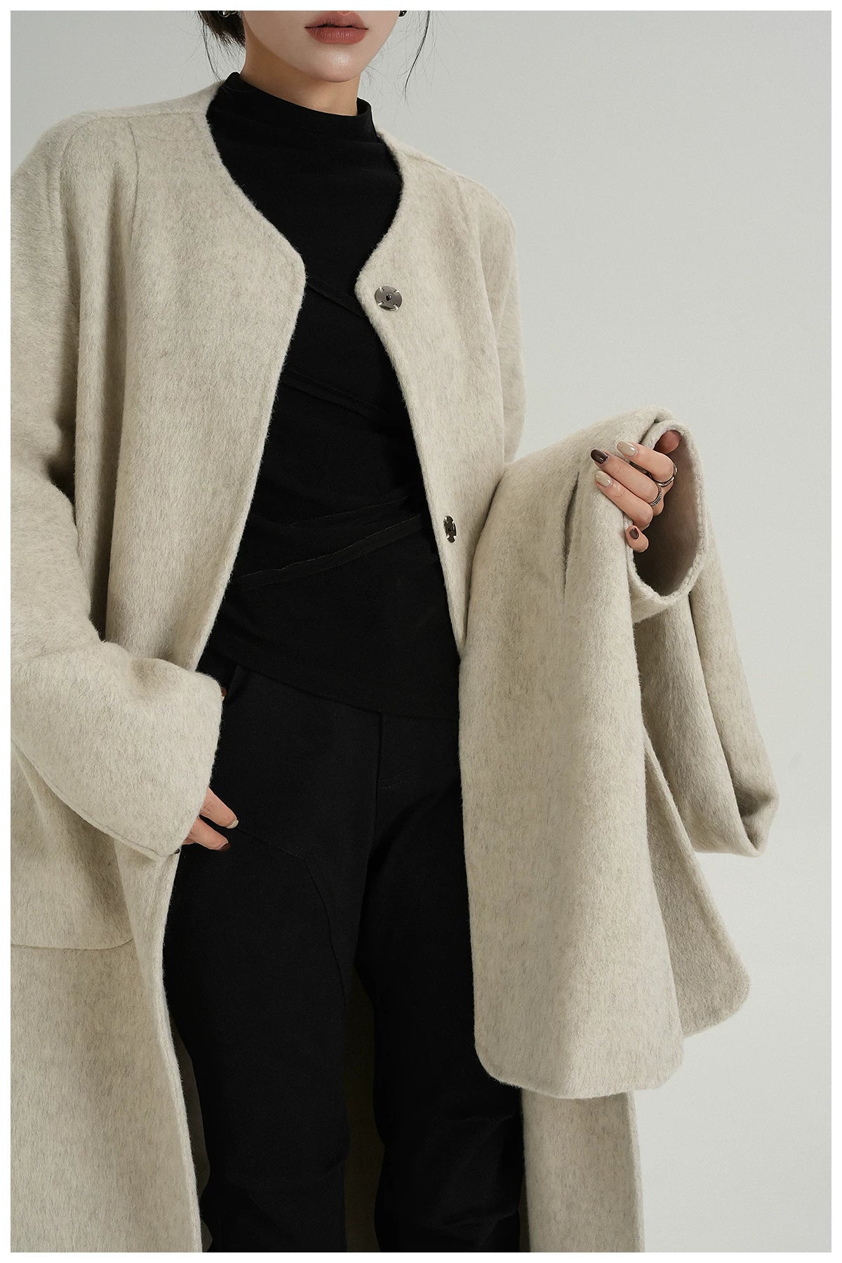 Oversized Double-Faced Wool Long Coat