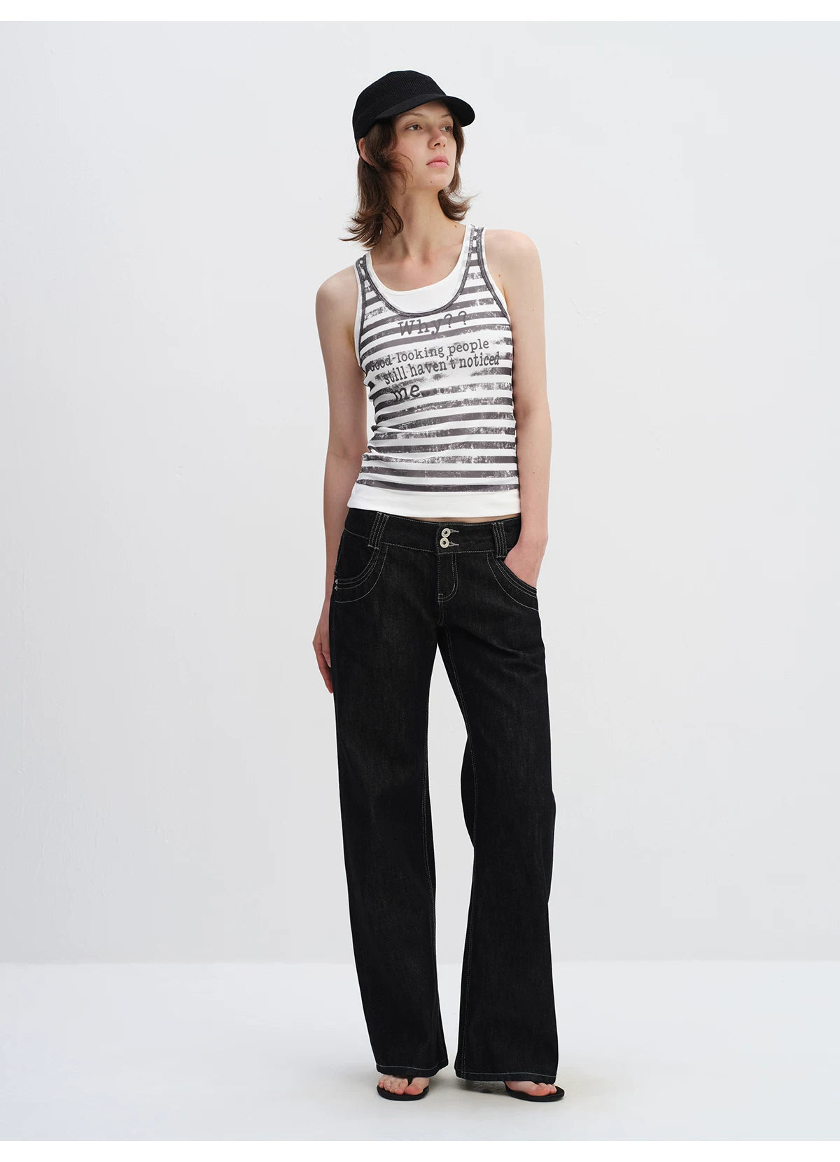 Layered Stripe Logo Tank Top