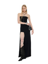 Black Strapless Hook Maxi Dress - CHINASQUAD
