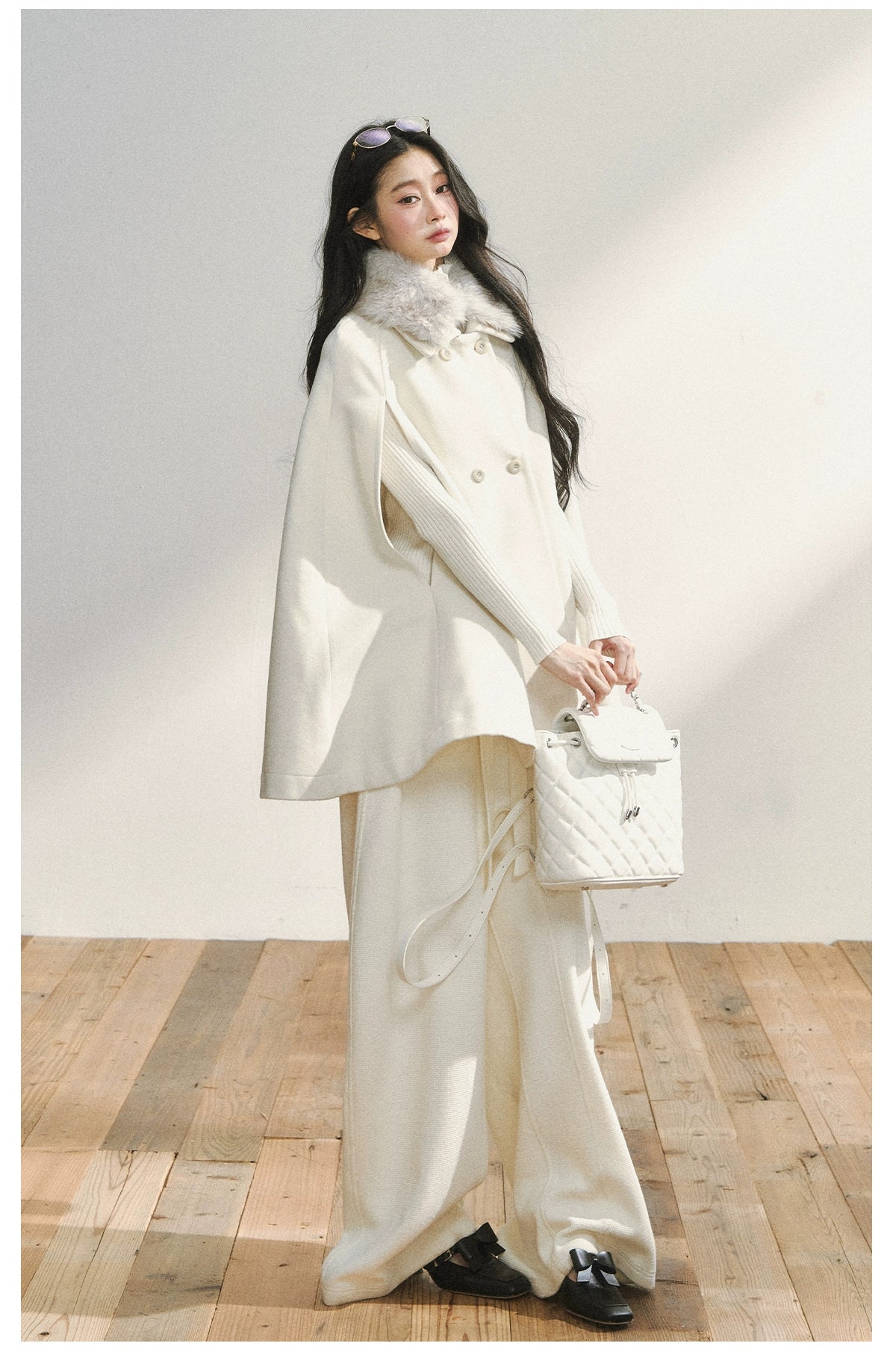 White Minimalist Relaxed Draped Pants - CHINASQUAD