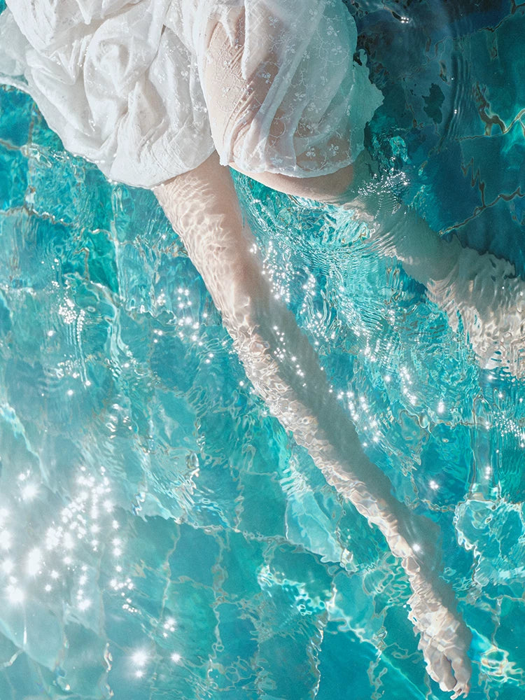 Botanical Graffiti Cotton Ruched Tie Dress