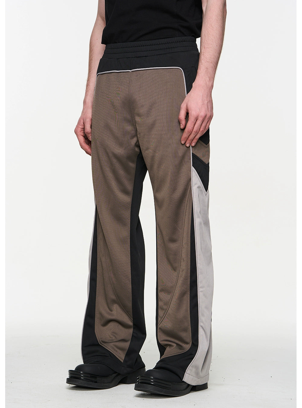 Color-Block Embroidered Straight-Leg Pants - CHINASQUAD