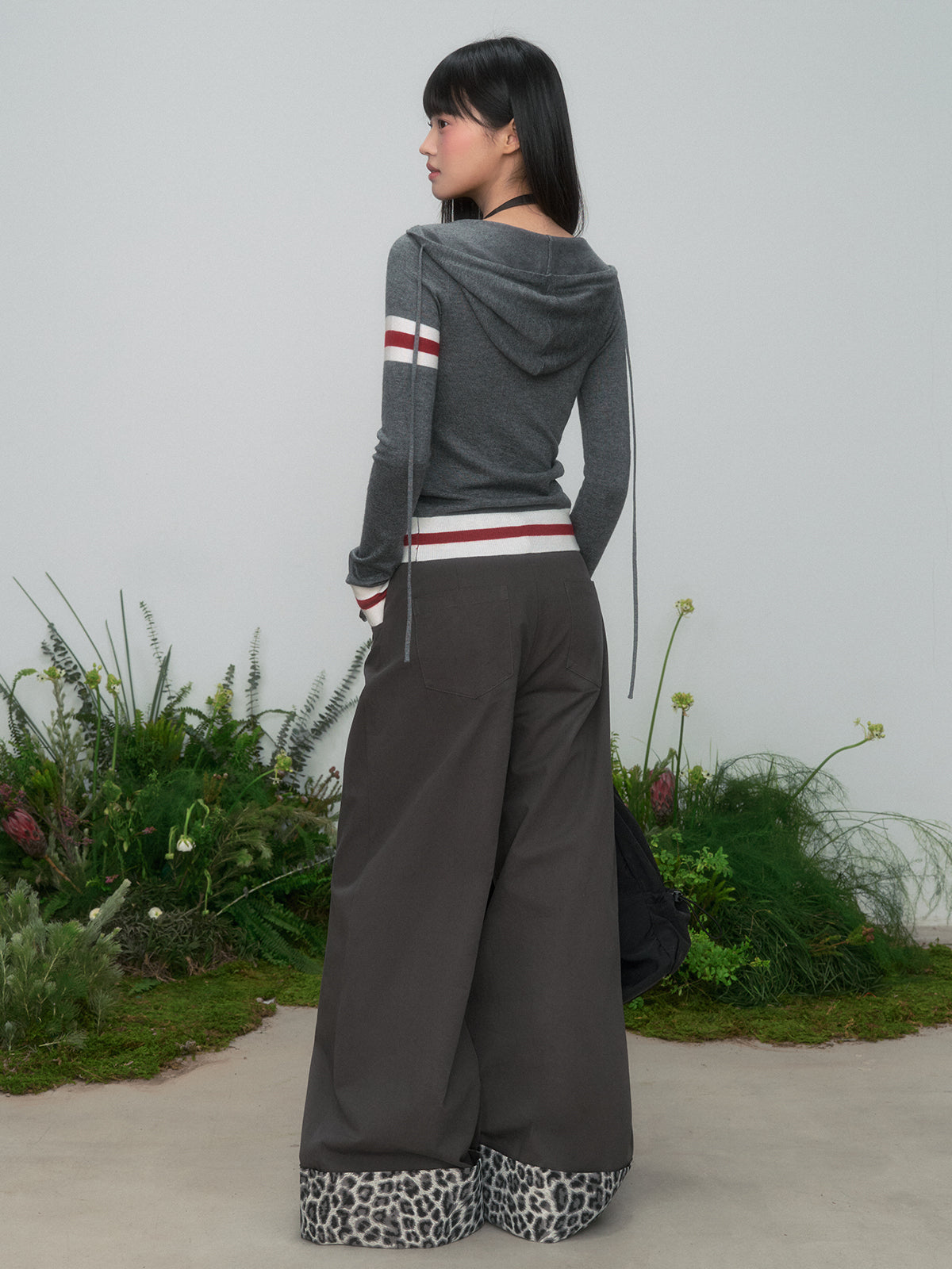 Color Block Striped Hooded Knitted T-shirt - CHINASQUAD