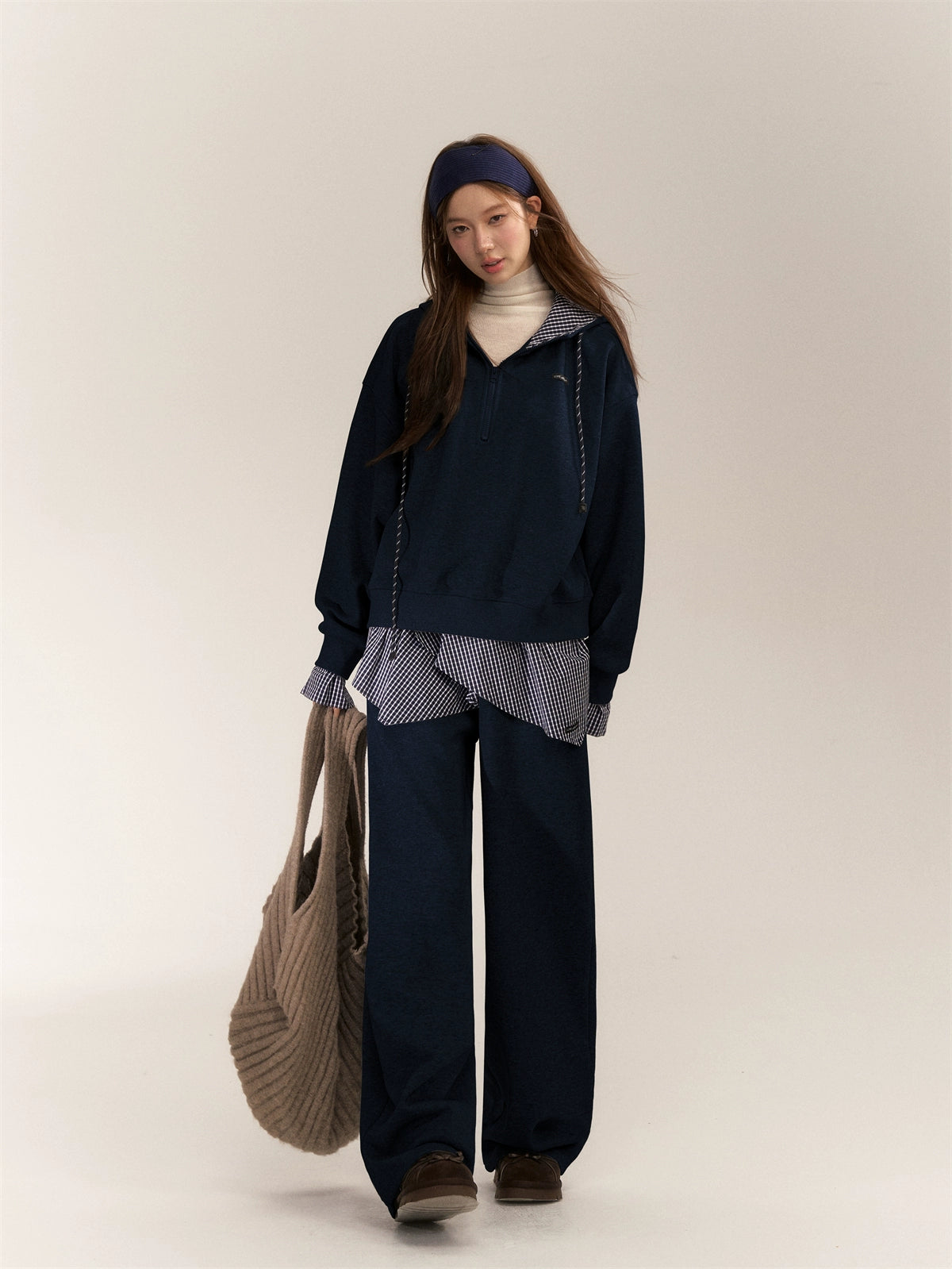 American College Style Plaid Hoodie - CHINASQUAD