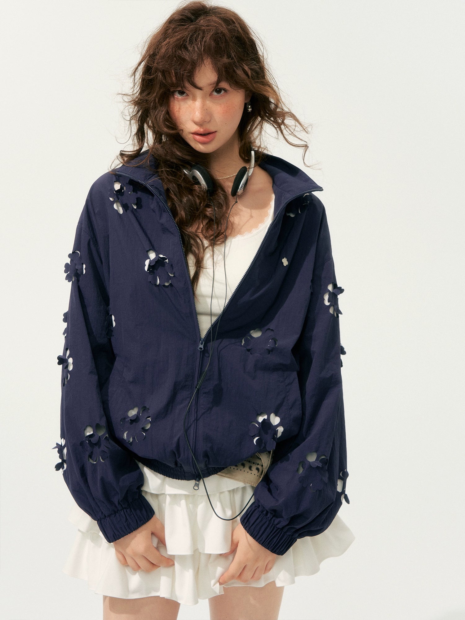 Hollow Cut Floral Jacket - CHINASQUAD
