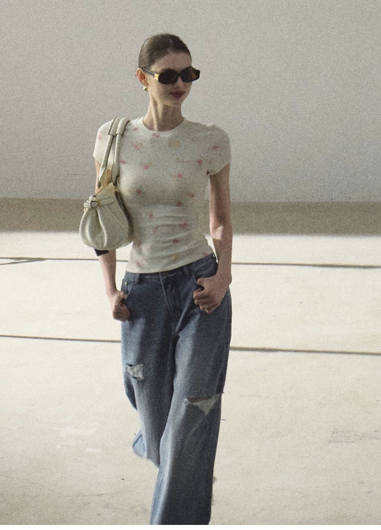 Sunny Trail Bohemian Wide-Leg Jeans