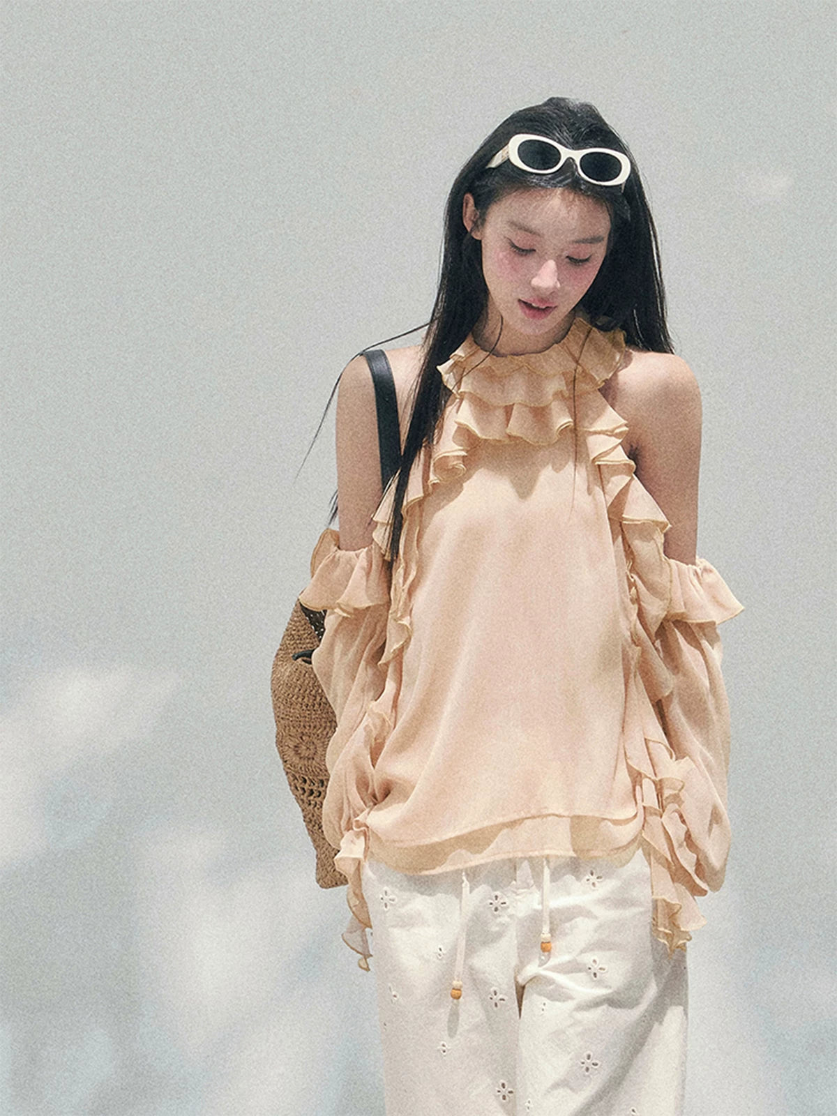 Heidi Ruffle Shoulder Blouse