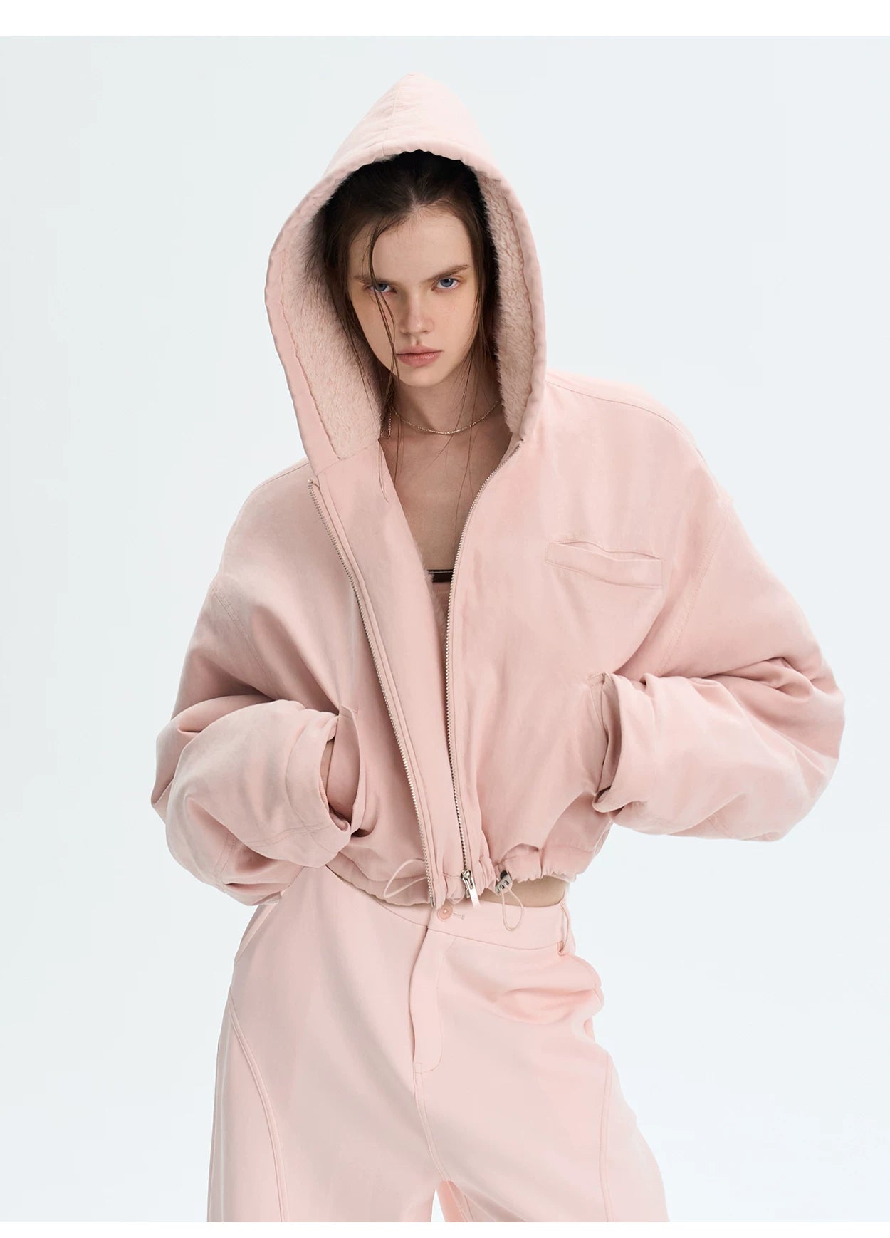 Retro Eco Faux-Fur Cropped Hooded Parka