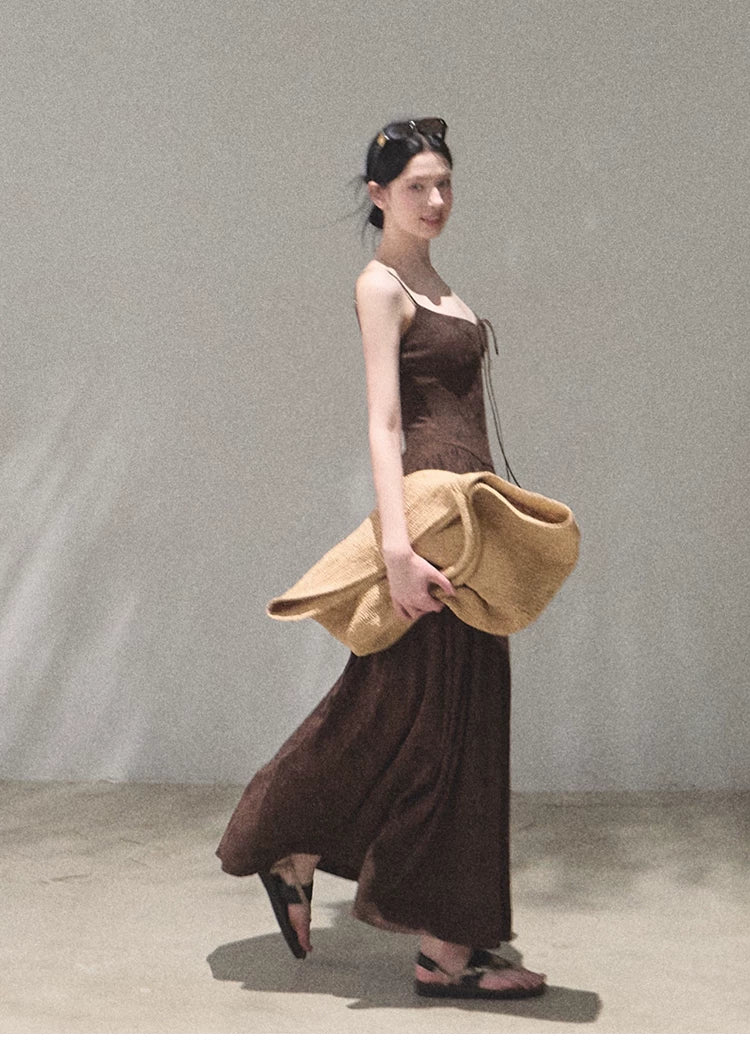 Passing Flower Shop Jacquard Backless Dress