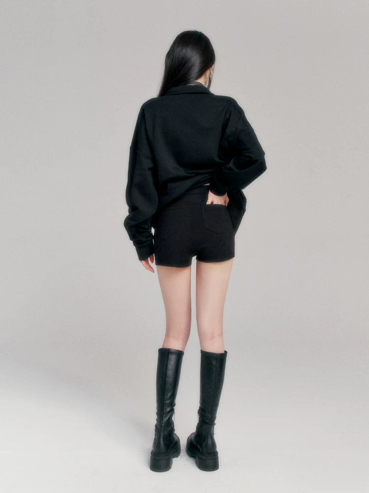 High-Waist Stretch Safety Shorts