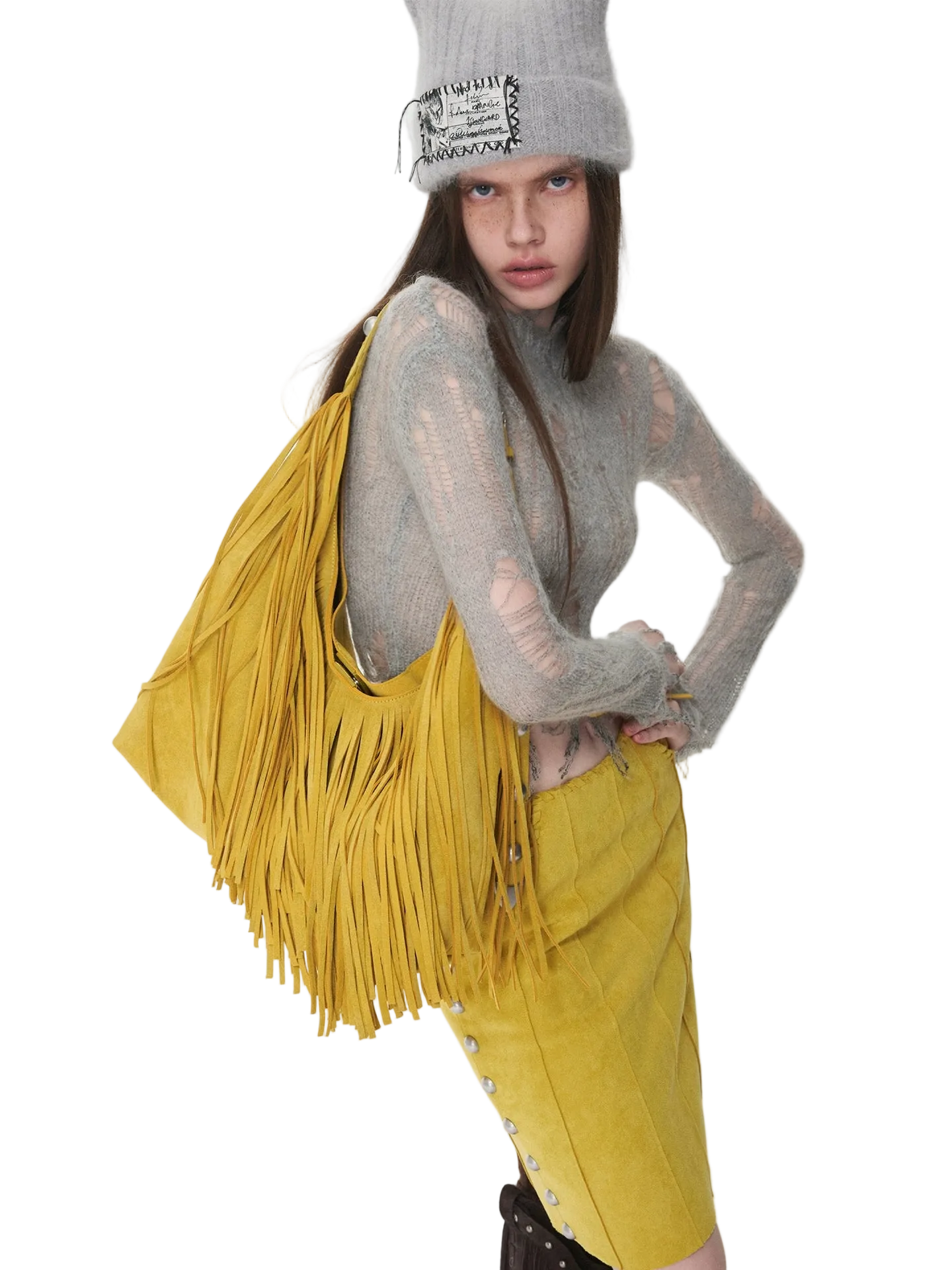 1Jinn Studio Suede Tassel Studded Shoulder Bag – Shoulder Bags