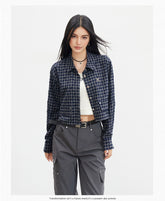 Frayed Argyle Plaid Shirt - CHINASQUAD