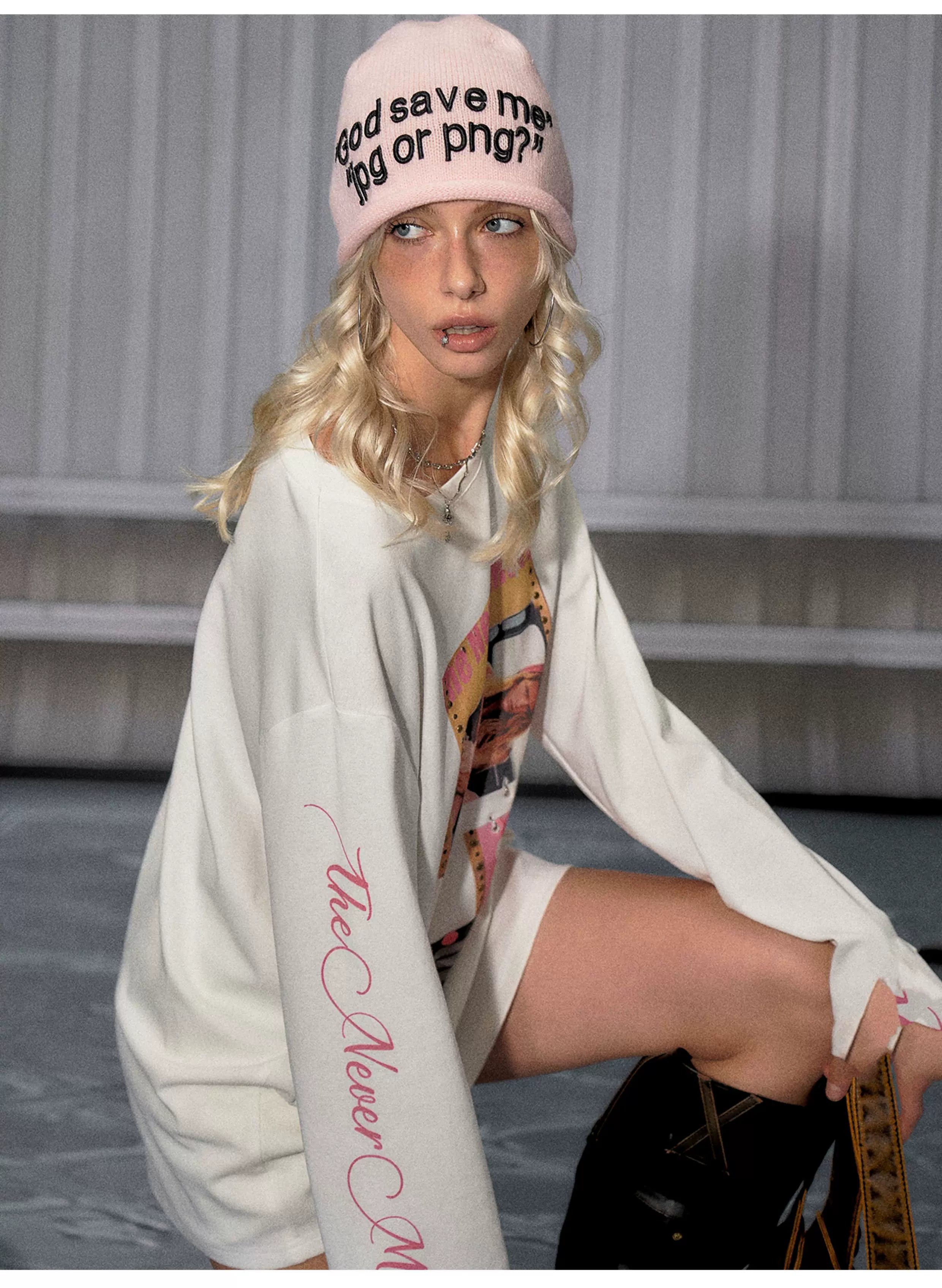 Printed Long-Sleeve Cotton Tee