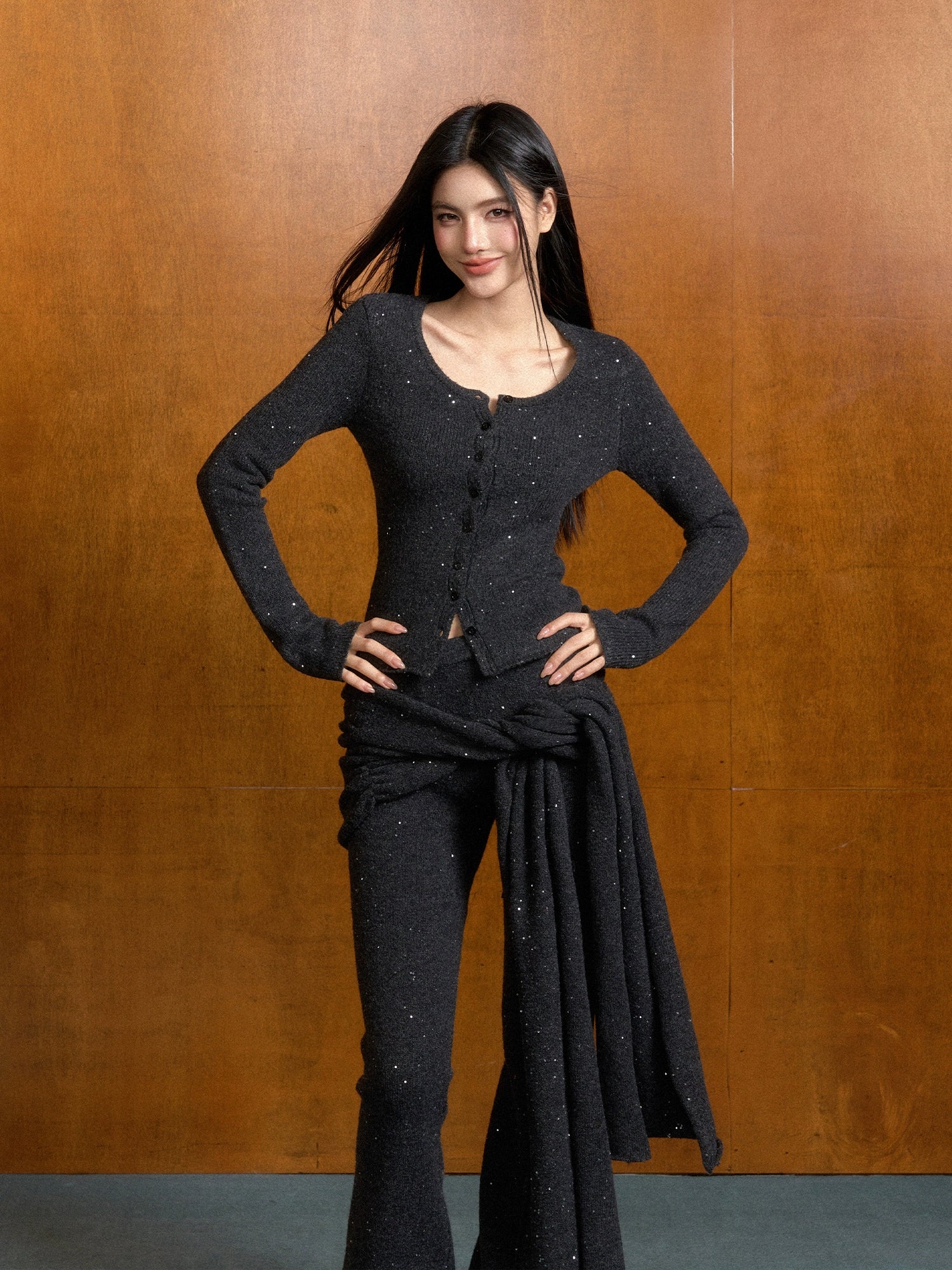 Chanel-Style Round-Neck Knitted Cardigan - CHINASQUAD