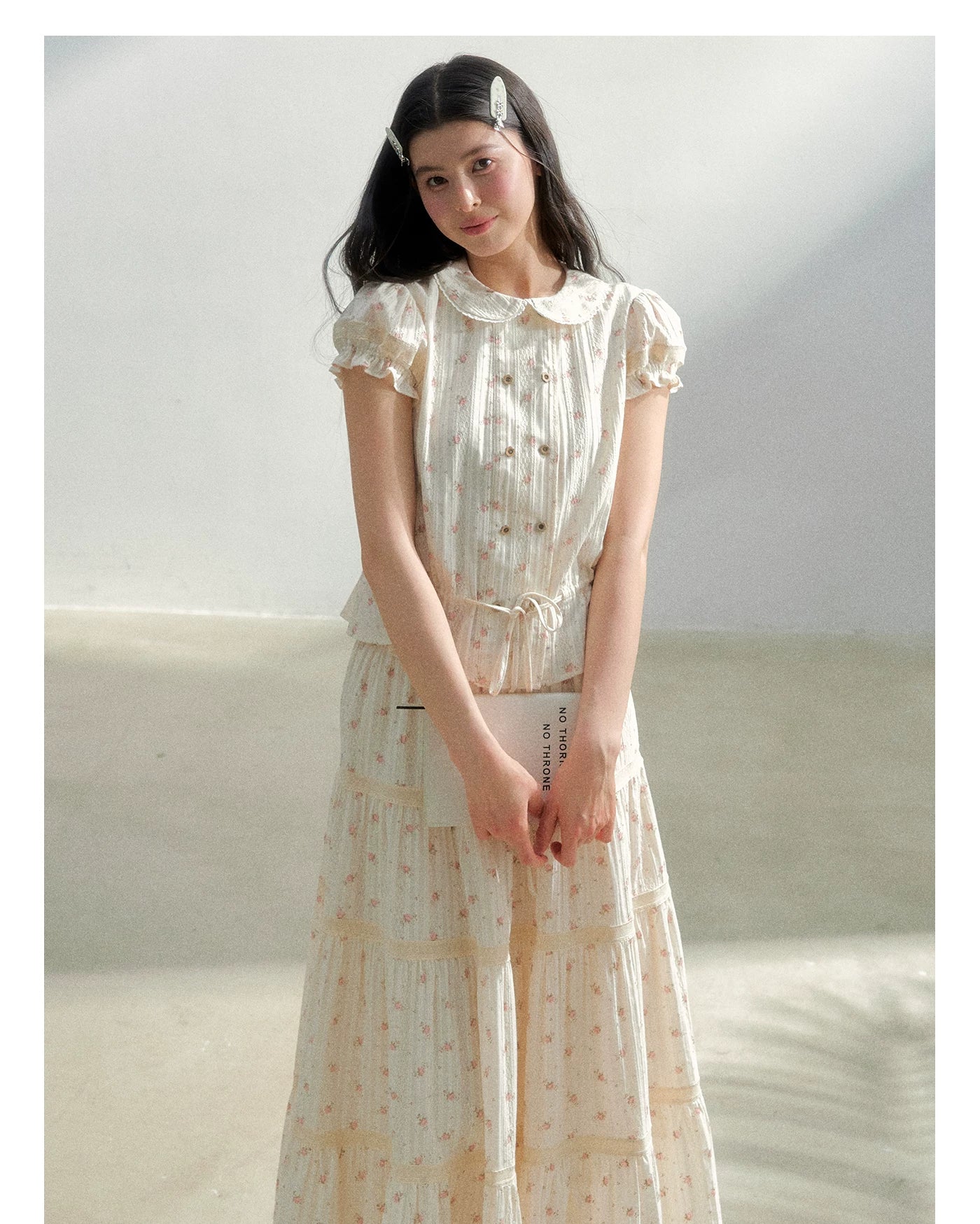 Vintage Plaid Floral Girl Two-Piece Set