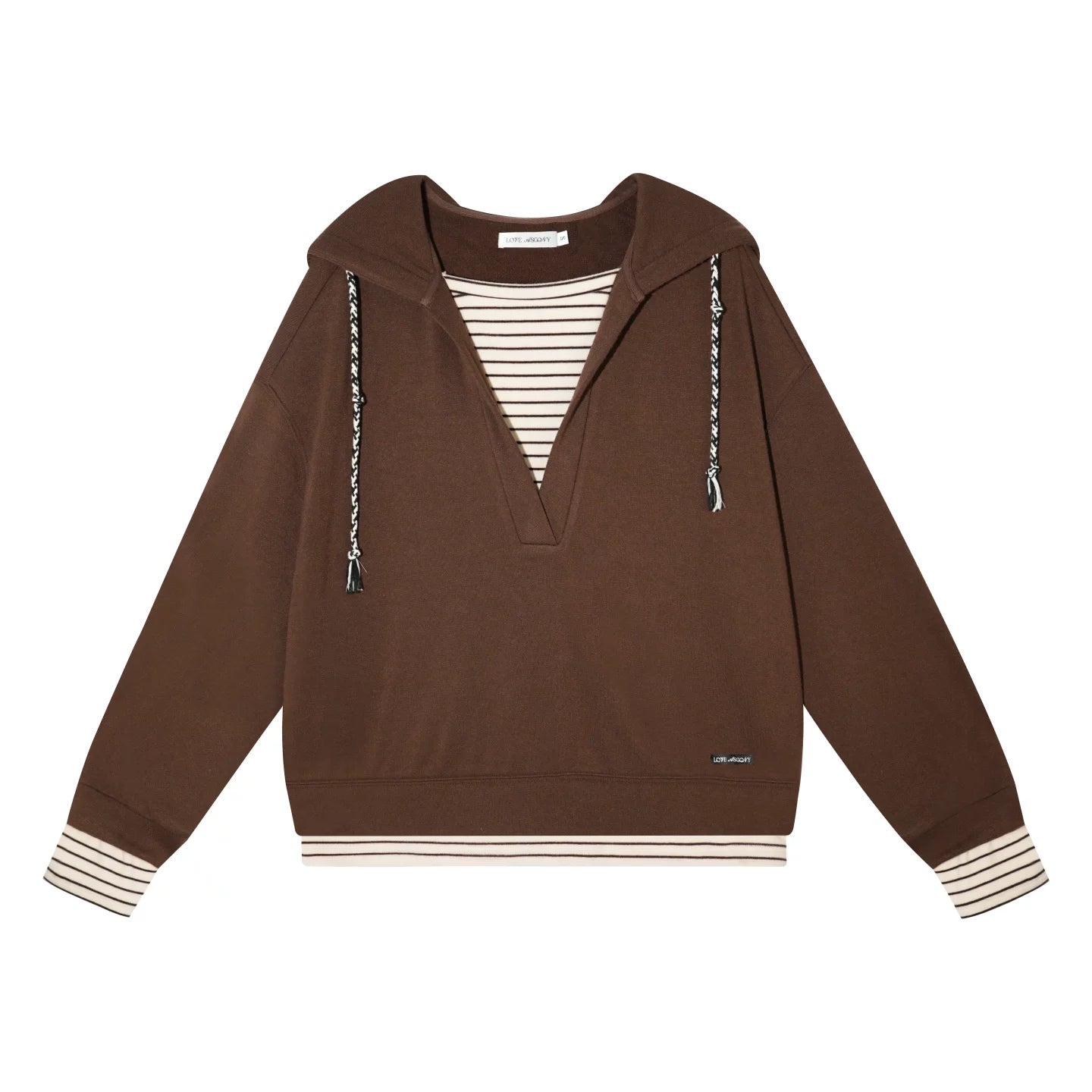 Layered-Effect Sweatshirt & Wide-Leg Sweatpants Set