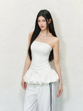 White Strapless Top with Spliced Tank - CHINASQUAD