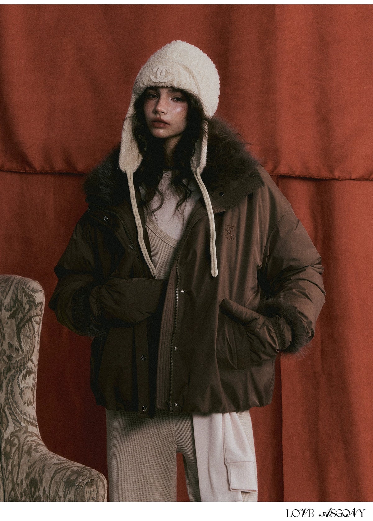 Fur-Collar Short Down Puffer Jacket