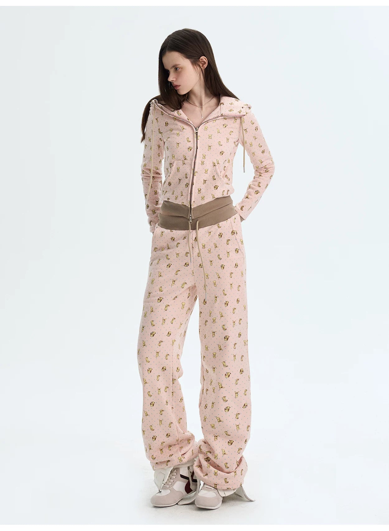 Printed Cotton Sweatshirt & Jogger Set