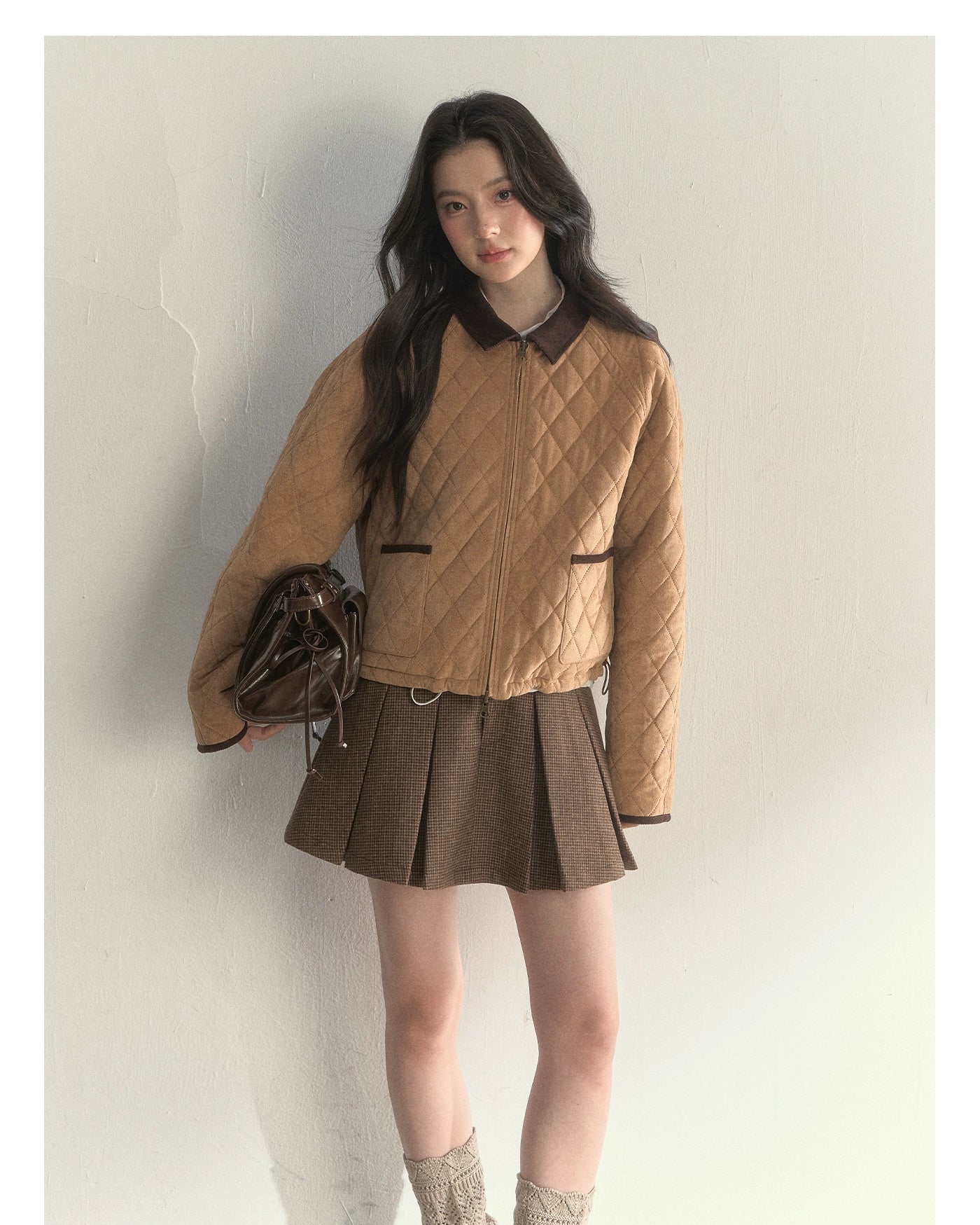 Reversible Houndstooth Jacket & Skirt Set