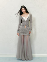 Mesh Splicing Semi-transparent Bodycon Skirt - CHINASQUAD