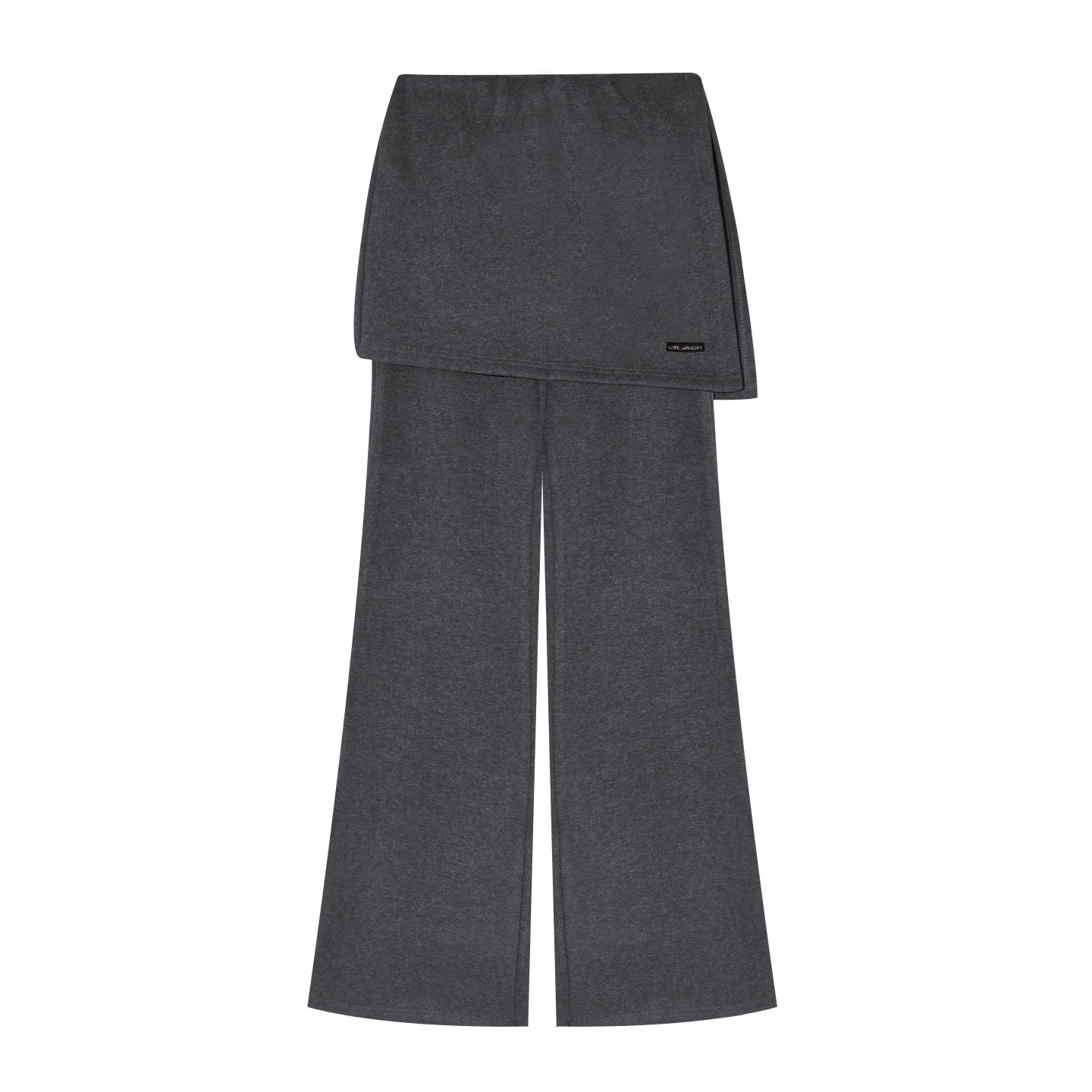 Asgony Asymmetric Layered Flare Knit Pants
