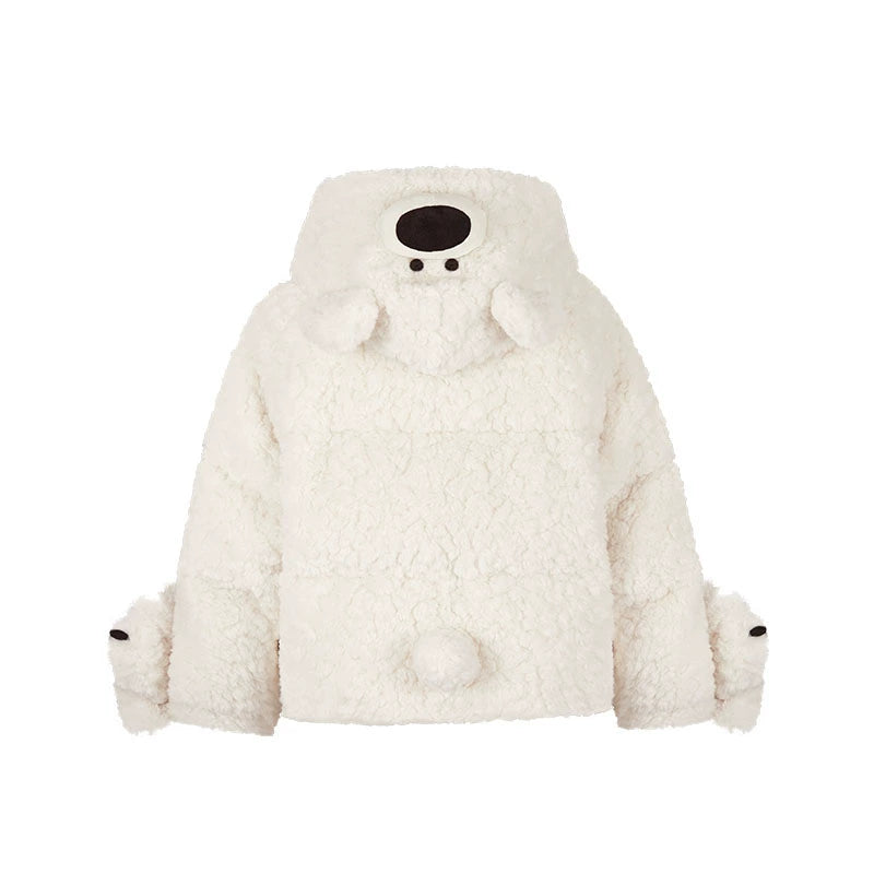 Convertible Plush Teddy Down Jacket