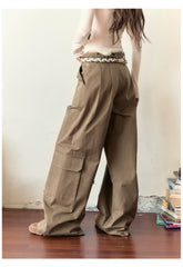 Loose-fitting Straight-leg Pants with Large Pockets - CHINASQUAD