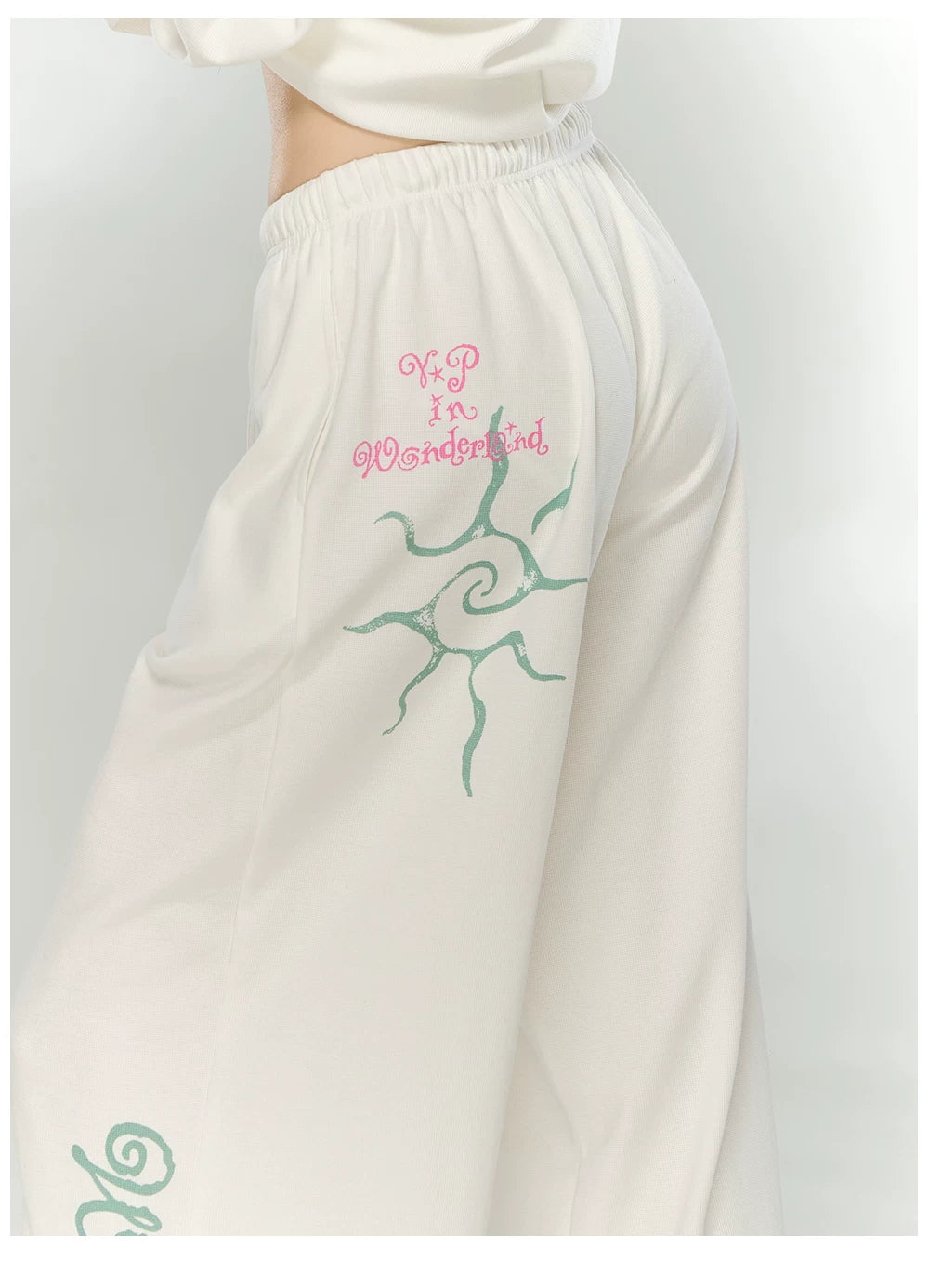 Printed Waffle Knit Hoodie & Pants Set