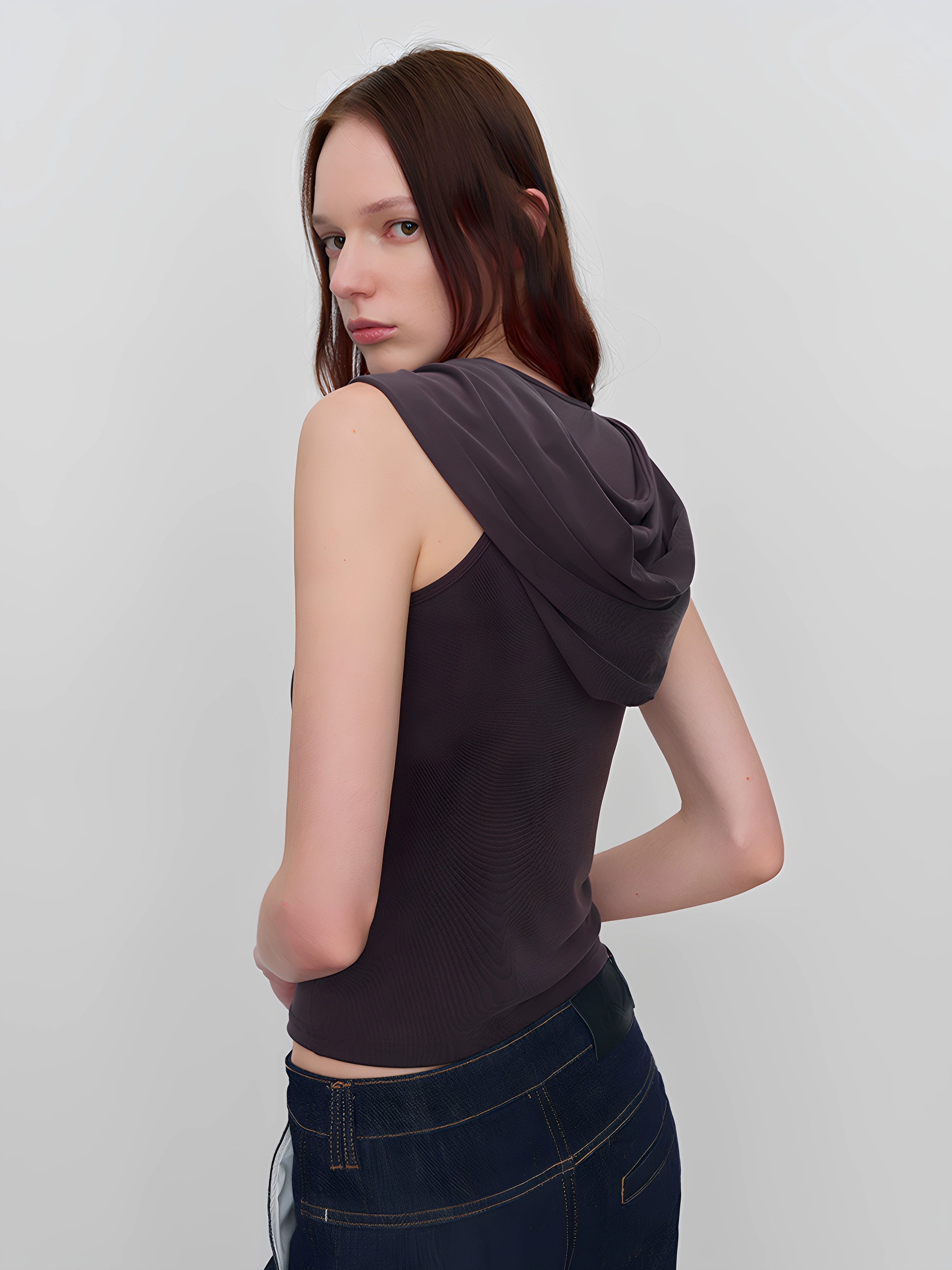Stretch-Fit Knit Tied Tank Top