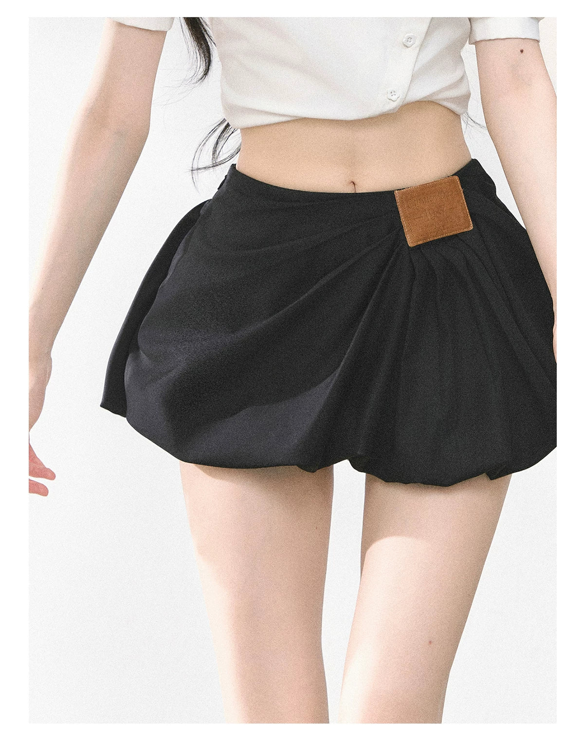 American-Style High-Waist Bubble Mini Skirt