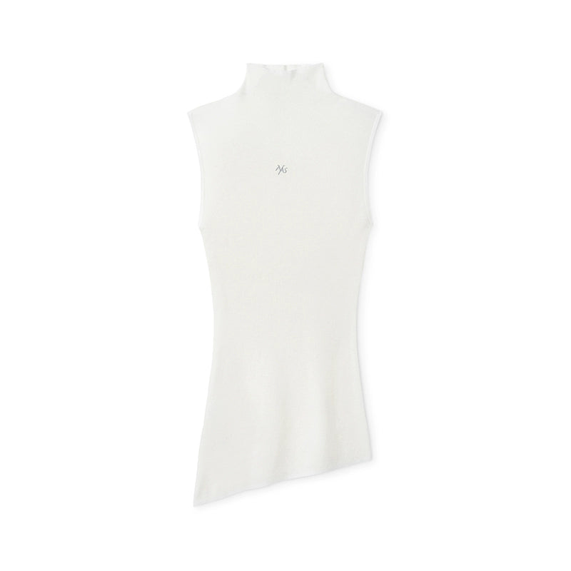 “Djembe Series” 100% Wool Asymmetric Hem Turtleneck T-shirt - CHINASQUAD