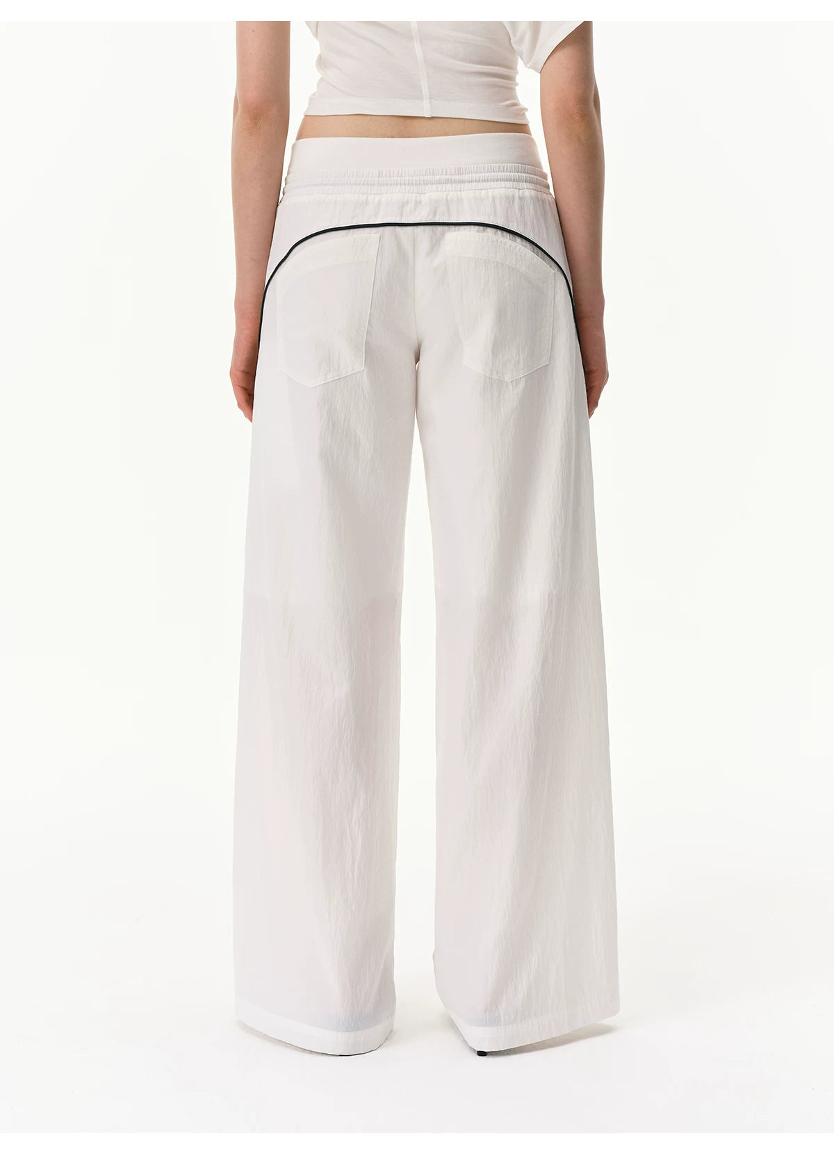 Cooling Lyocell Double-Waistband Wide-Leg Pants