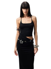 Large Round-Neck Knot Acetate Tank Top & Skirt Set - CHINASQUAD