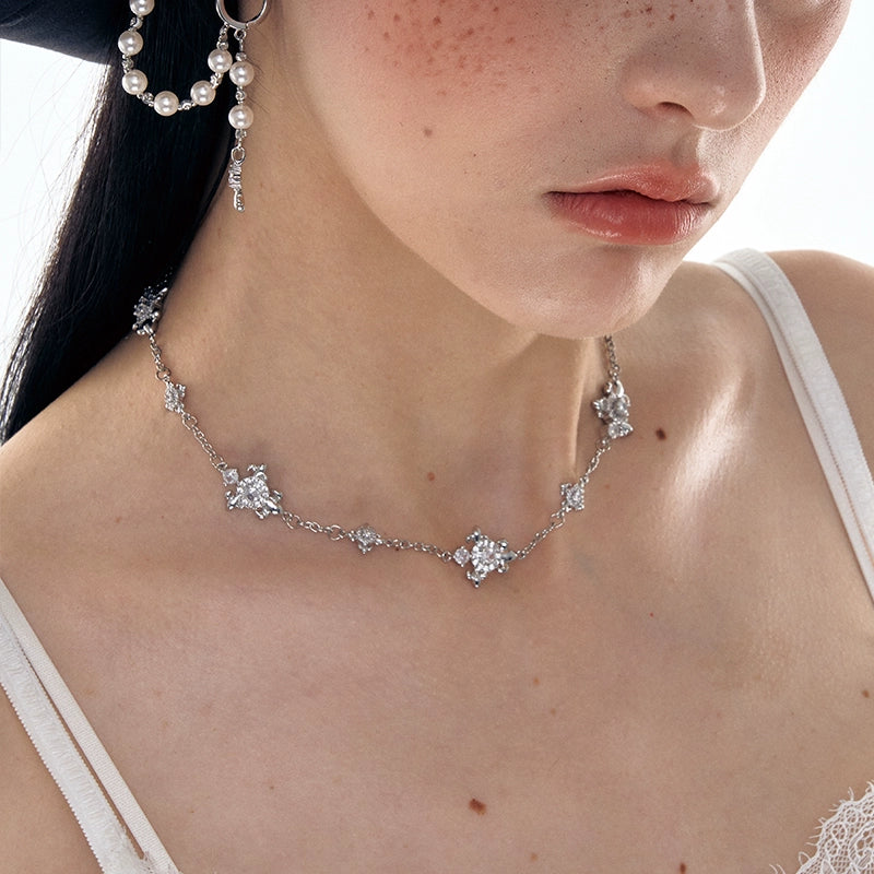 Iris Rhinestone Pendant Necklace - CHINASQUAD