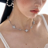 Iris Rhinestone Pendant Necklace - CHINASQUAD