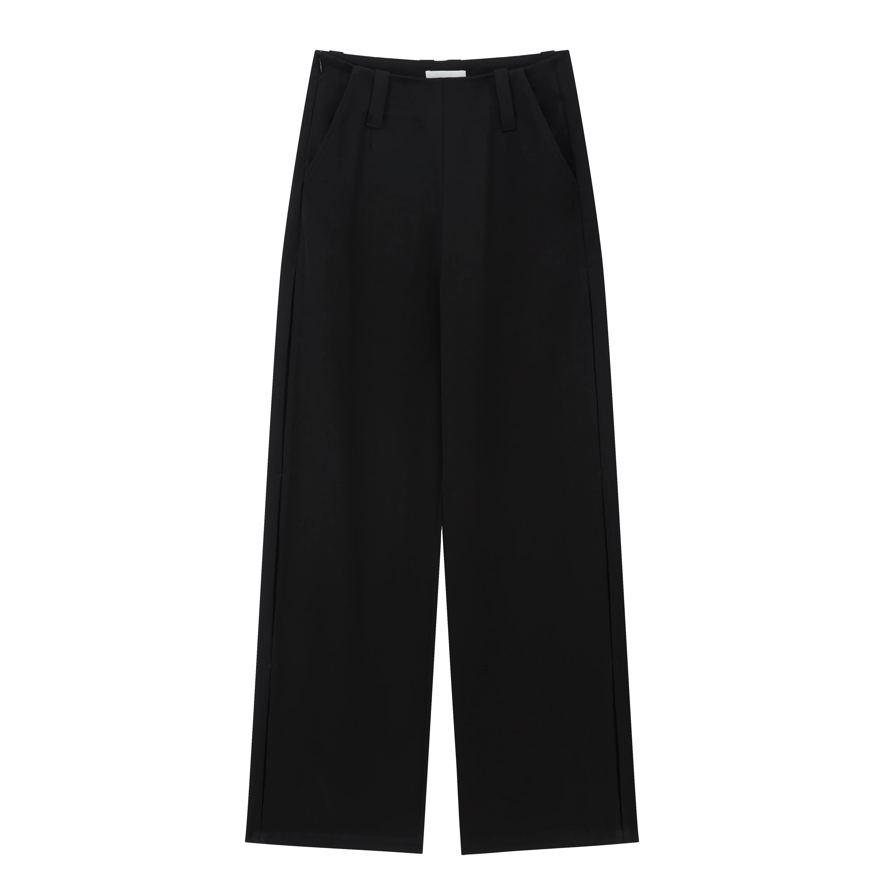 Original Draped Black Wide-Leg Suit Trousers