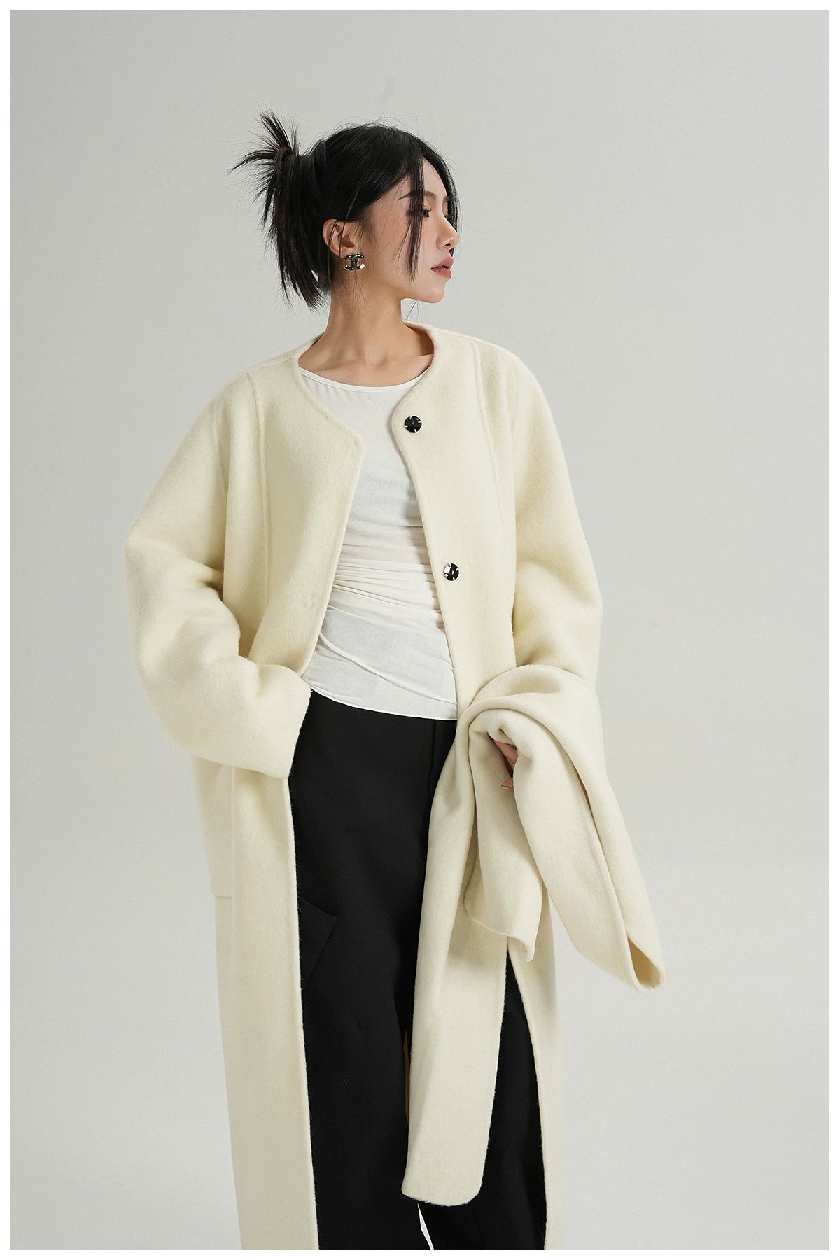 Oversized Double-Faced Wool Long Coat