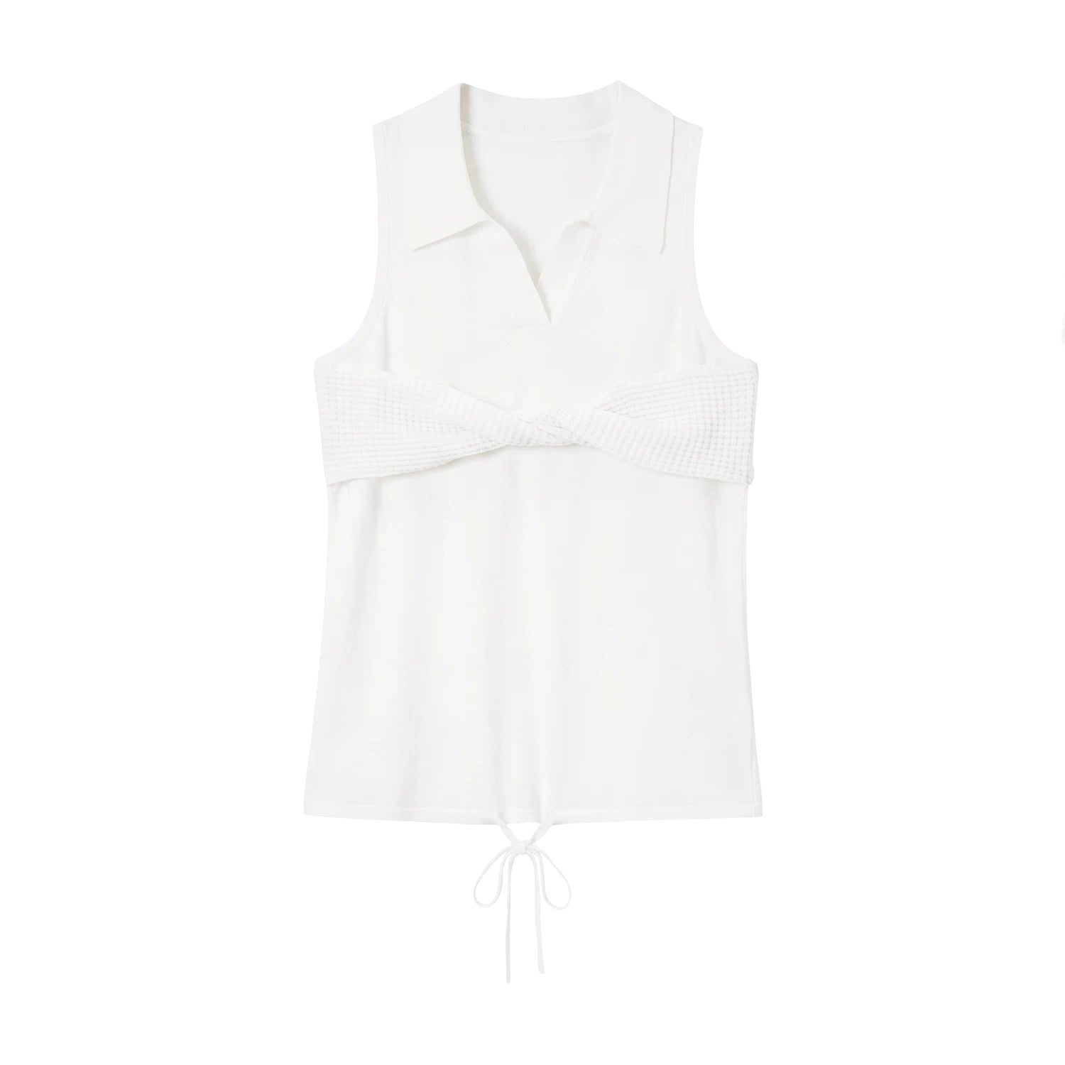 Twist-Knot Polo Neck Sleeveless Top