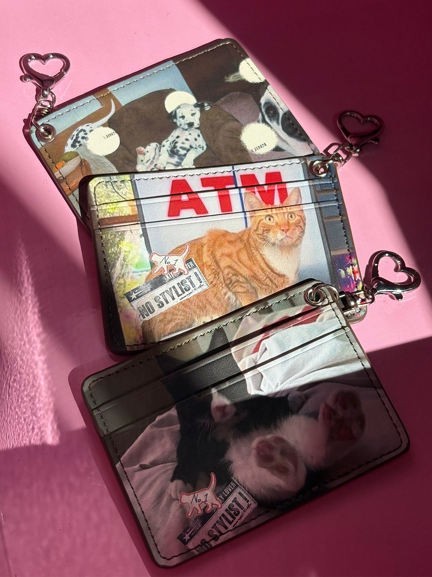 Retro Polka Dot Cat & Dog Print Card Holder - CHINASQUAD