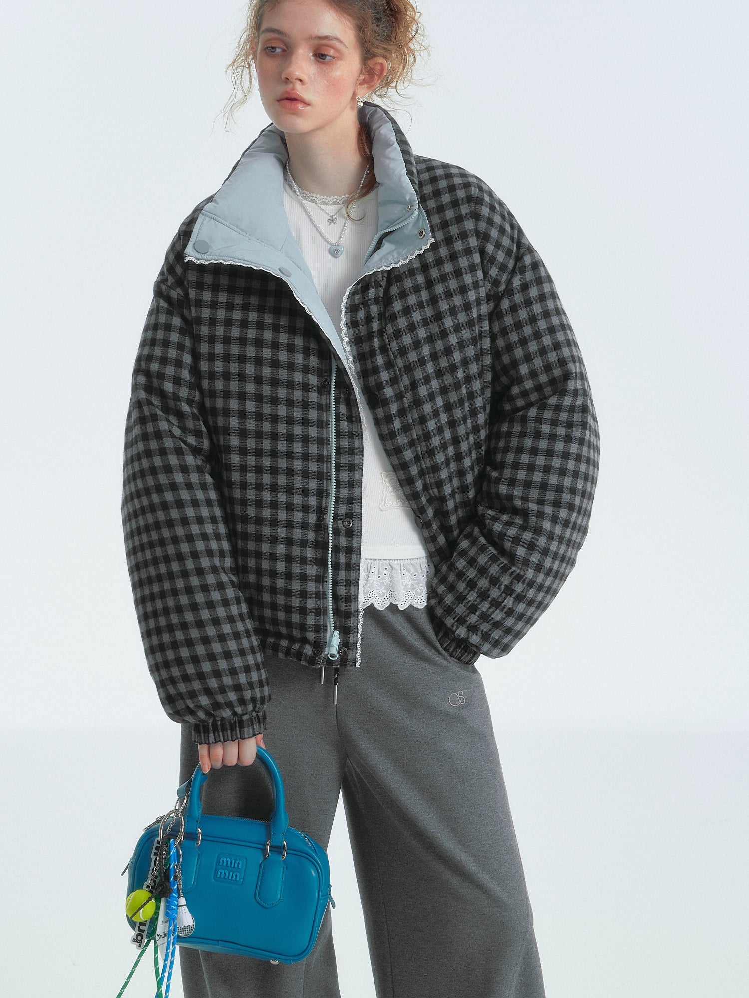 Lace-Trim Reversible Down Jacket - CHINASQUAD