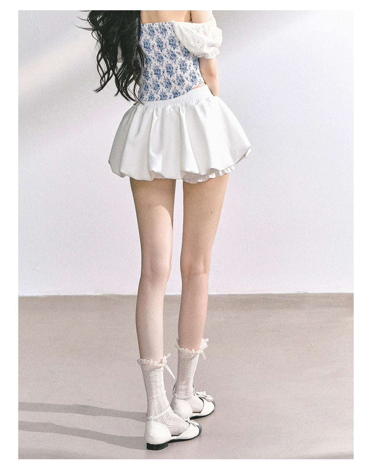 American-Style High-Waist Bubble Mini Skirt