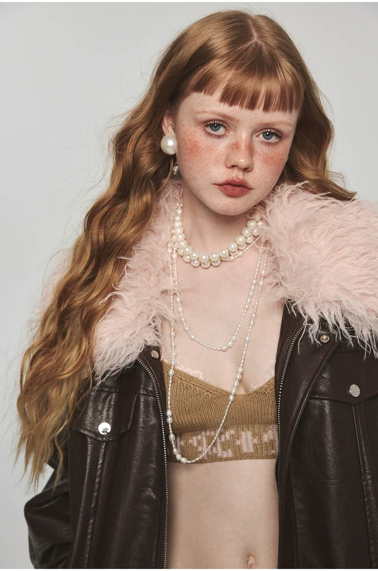 Removable Fur Collar Windproof Leather Jacket - CHINASQUAD