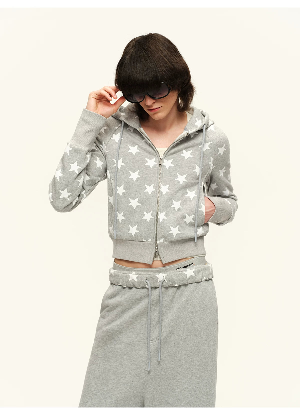 Hooded Sweatshirt & Wide-Leg Sweatpants Set