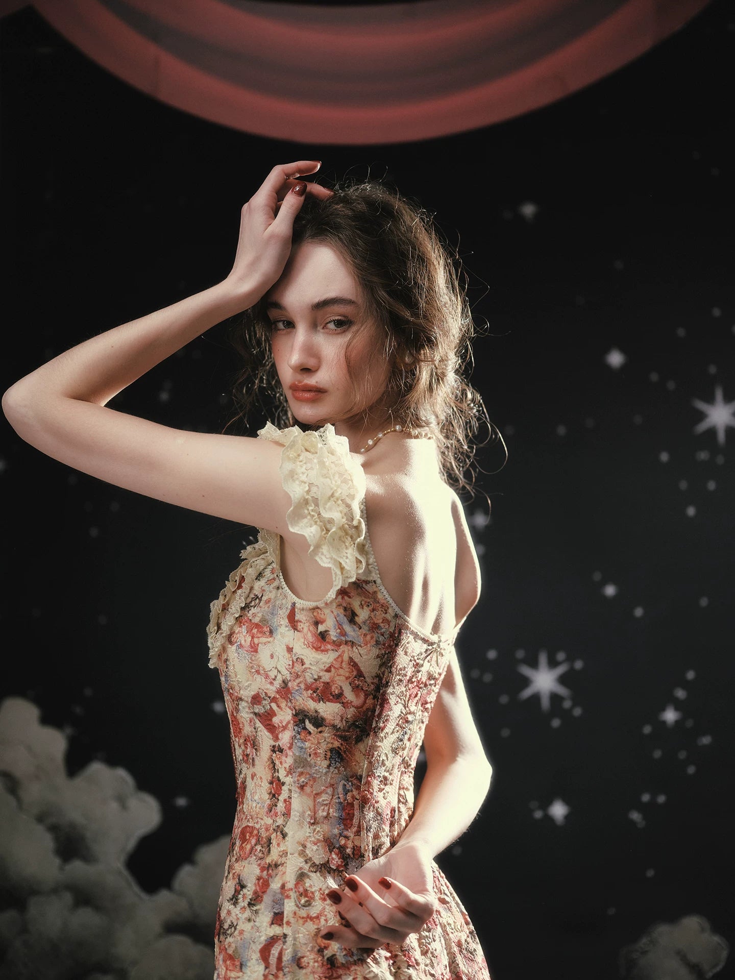 Vintage Lace-Patchwork Floral Mermaid Dress