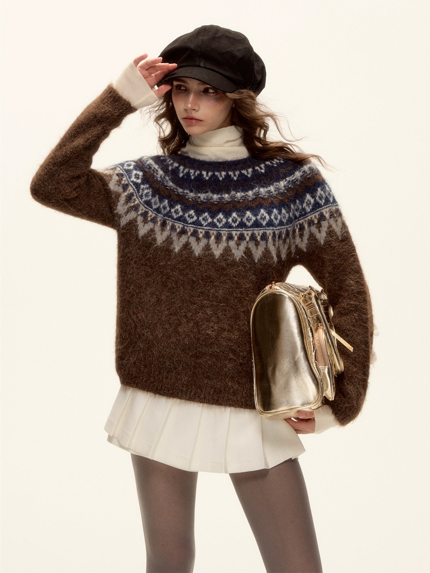 Wool-Blend Fair Isle Knit Sweater